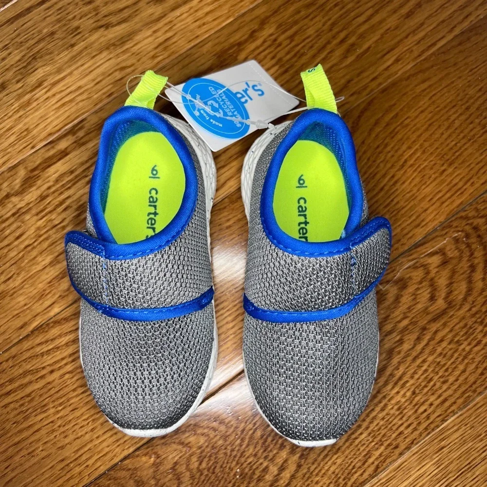 Carter's Everyday Sneakers Easy On Athletic‎ Shoes Gray Blue Size 6